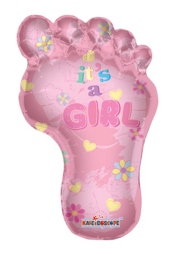 It's a Girl Foot Print and Baby Head Balloon Bouquet (11 Balloons) - Picture 2 of 5