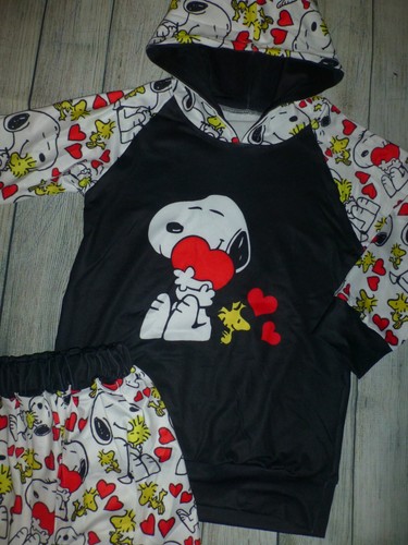 NEW Snoopy Woodstock Boutique Girls Valentine's Day Hooded Outfit Set - Picture 2 of 4