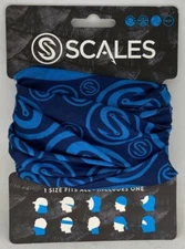 Scales Gear Fishing UV Sun Mask Face Wrap, Navy Fish hook Print, One Size