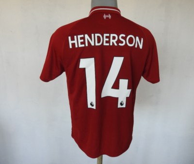 Liverpool 2018 Home Jersey #14 Henderson New Balance Red Shirt