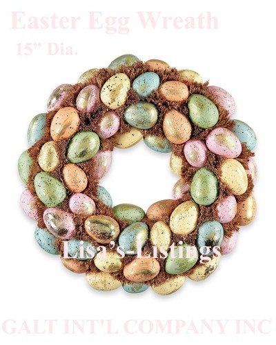 GALT INT'L COMPANY INC *YOU CHOOSE* PASTEL EASTER EGG TOPIARY 17" or WREATH 15" - Picture 30 of 36