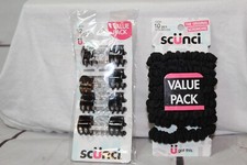 Scunci Hair Scrunchies Hair Clips Value Pack Lot of 2 Brights Neutrals