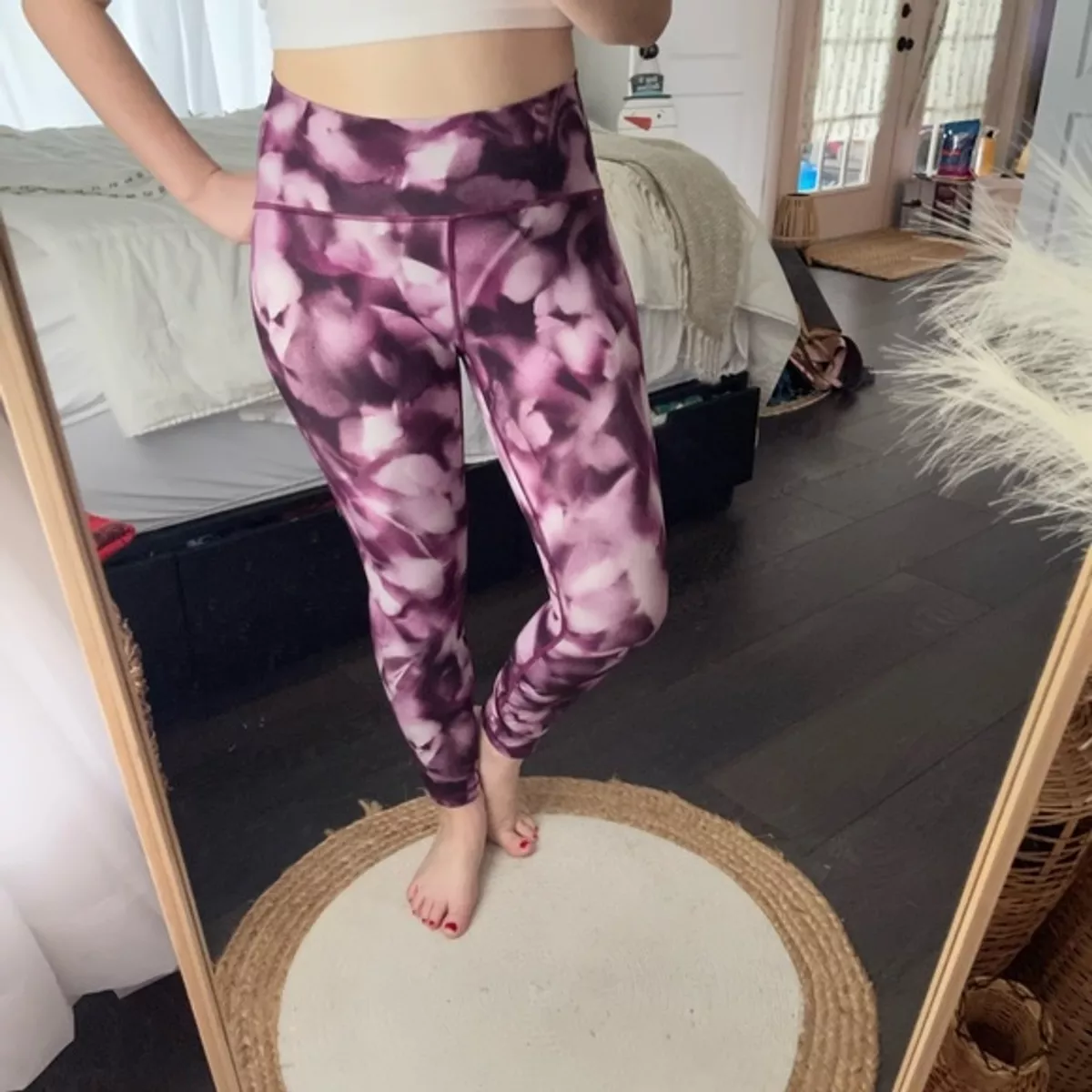 Lululemon Train Times 7/8 Pant Blush Blossom Alpine White Leggings