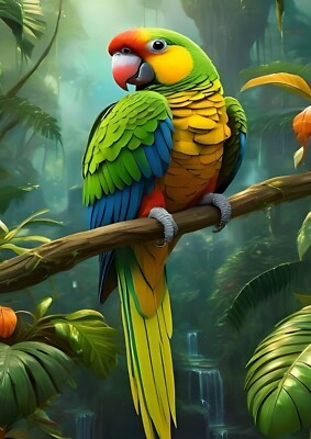 Wandbild Wohndeko Eule Papagei Adler Mccaw Tukan Vogel A3 A4 Druck Poster Farbe