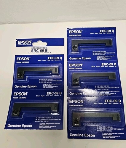 Cartouche ruban 5 pièces authentique Epson ERC-09B ERC09B noir NEUF