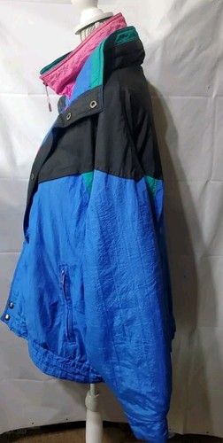 Vintage Steep Slopes Ski Jacket Unisex XL Red Black Puffer Nylon Stain* - Picture 2 of 11