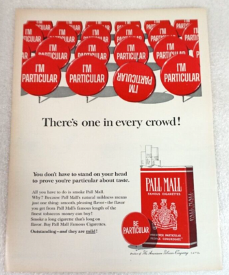pall mall cigarettes near me Print Ad 1965 Pall Mall Cigarettes Im Particular American Tobacco Company  Taste