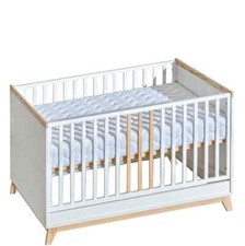 Baby cot 140x70 Nordik White/Pine Colour With  Safety Guard Barrier