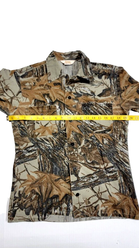 Vintage Cabela's Realtree Button-Up Camo Hunting Flannel Shirt Boys 18 USA - Image 3 of 4