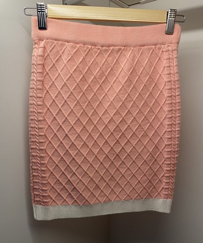 Skirt Mini Knitted Pink Peach Good Quality Quilted Theme Size S/M
