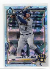 2021 Bowman Sapphire Edition #BCP-133 Mario Feliciano Aqua Refractor #/99 E11