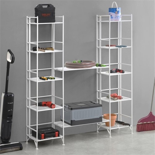Convenience Concepts Xtra Storage 5-Tier Metal Folding Shelves in White - Picture 3 of 9