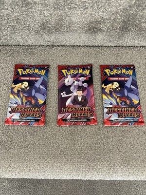 Pokemon TCG Destined Rivals Booster Packs X3 - Neu & Sealed