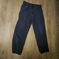 Vintage Eddie Bauer Pants Mens Large Navy Blue Elastic Waist Jogger Outdoors 90s