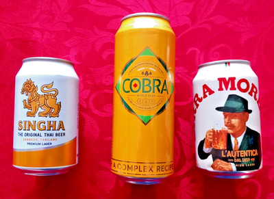 x 3 LEERE 330/500ml BIERDOSEN ITALIENISCH MORETTI, COBRA ENGLAND & SINGHA THAILAND