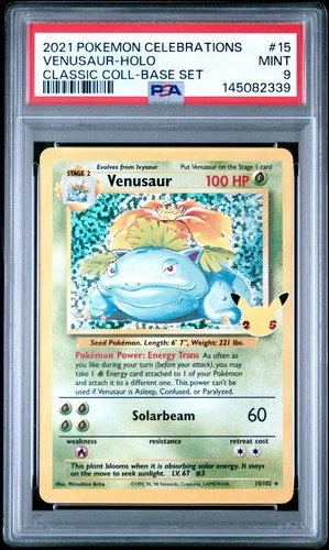 Pokémon PSA 9 MINT Celebrations Venusaur 15/102 Base Set RARE