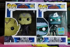 Minn-Erva #487 Limited Edition AND  Talos #431 Funko POP Marvel Lot Of 2