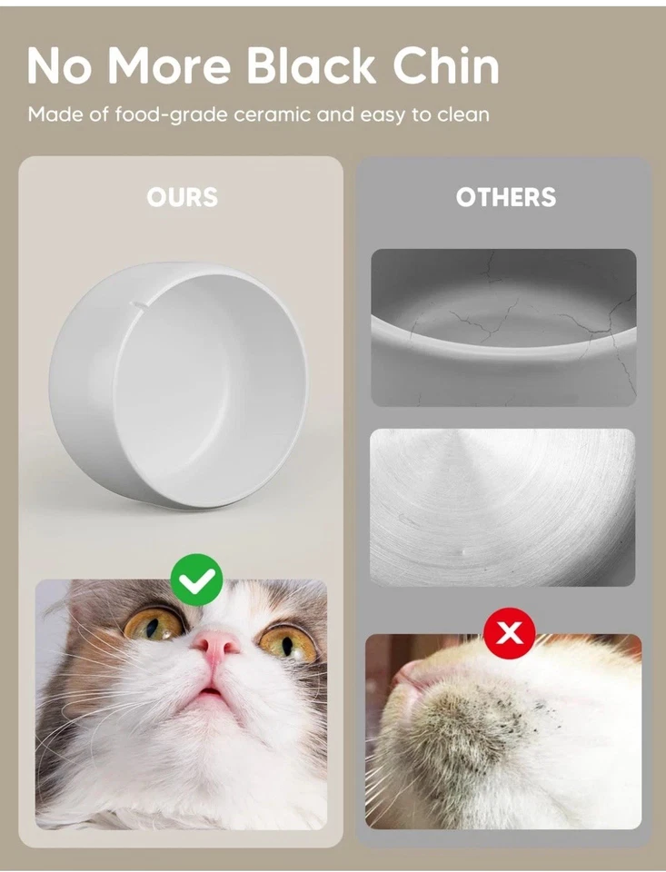 Fuente de agua cerámica para gatos W03 Lite, fuente de cerámica para mascotas 3L/101oz, automática con... Foto 3 de 4