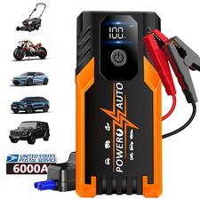 6000a Peak Jump Starter 12v Portable Car Battery Booster Power Bank Charger Box