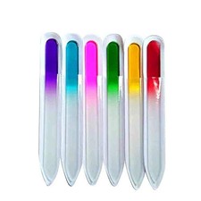 Premium Crystal Glass Nail Files Manicure Set, Professional Green & Blue