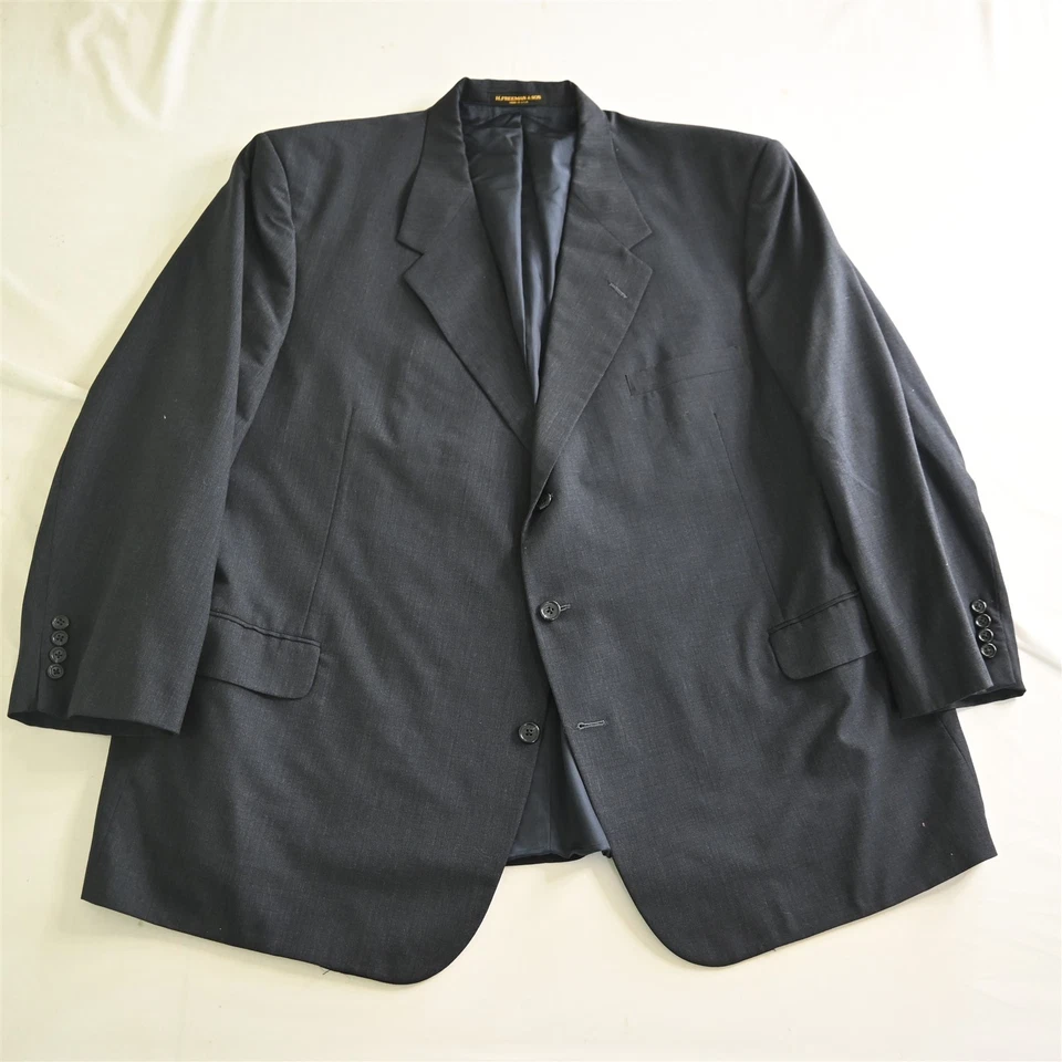 H. Freeman & Son 58R 48x30 Azul Cuadros Hecho en EE. UU. Lana Hombres Chaqueta Pantalones Traje Foto 2 de 4