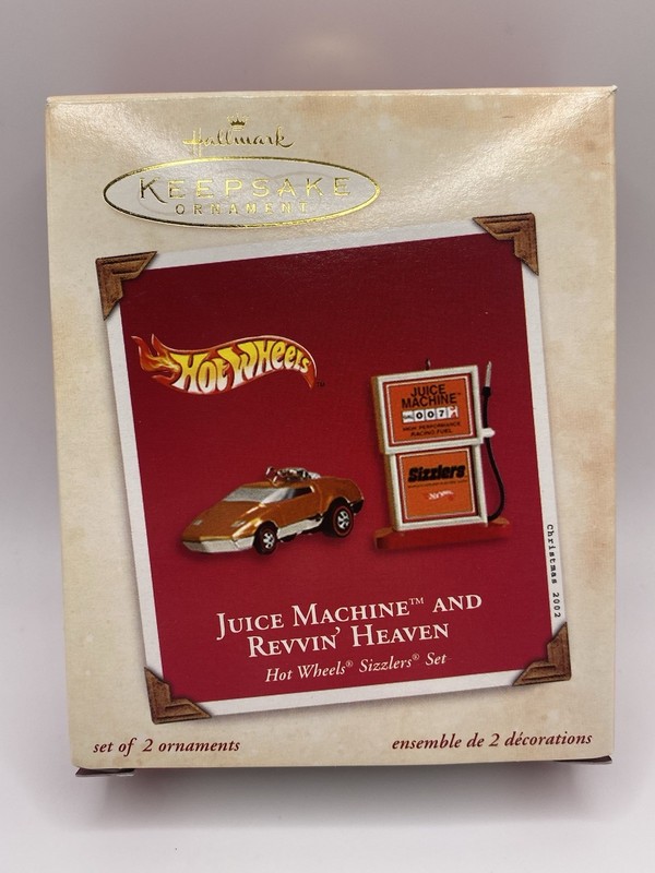 Hallmark Keepsake 2002 Hot Wheels Juice Machine & Revvin Heaven- NEW- READ