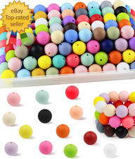 150PCS Silicone Beads 30 Colors 15Mm Silicone Beads for Keychain Making