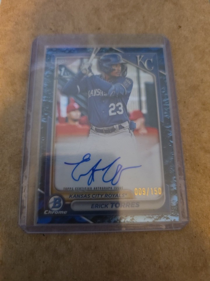 Erick Torres 2024 Bowman Chrome Blue Lunar 1st Bowman Autograph /150 Parallel-KC