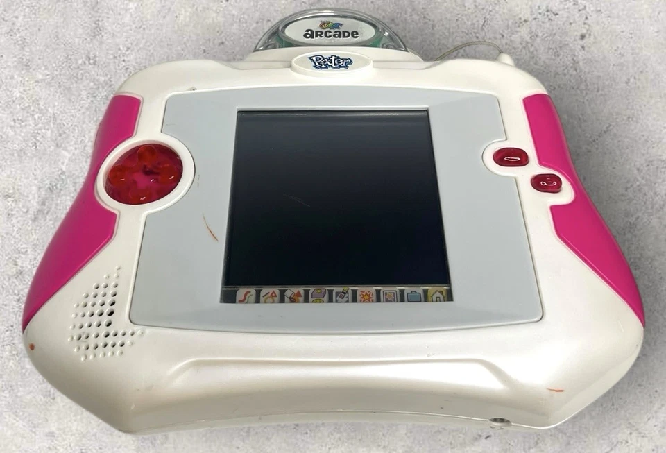 Fisher Price Mattel Pixter 2005 sistema de juego de aprendizaje con juego arcade probado rosa Foto 3 de 4