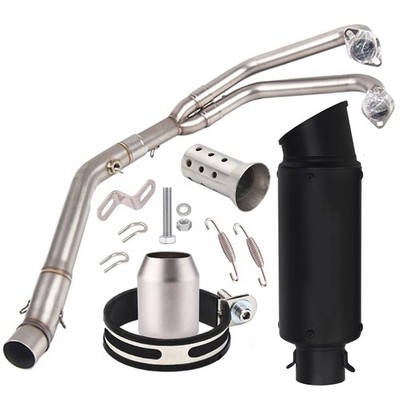 For Yamaha YZF R3 2015-2021 MT-03 Full System Exhaust Header Pipe Bevel Black US