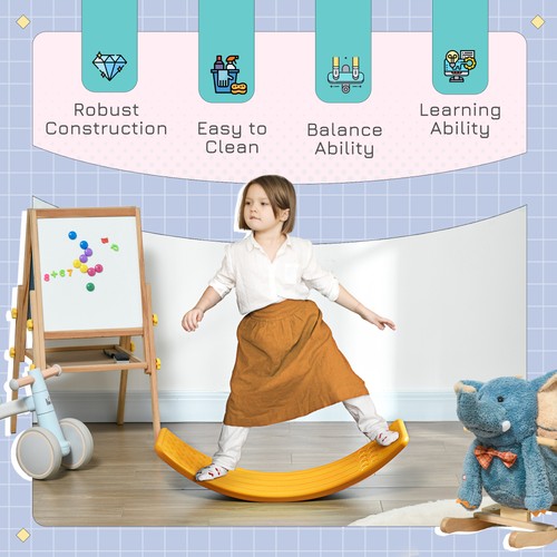 ZONEKIZ Kids Wobble board, Montessori-Inspired Toy for 3-6 Years, Orange - Picture 7 of 11