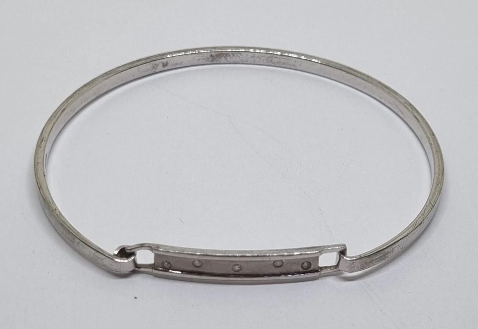 Vintage Hot Diamonds Sterling Silber 925 Klapp Armreif - 6,5 cm - echter Diamant - Bild 1 von 4