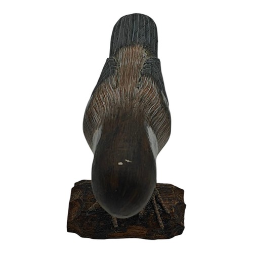 Hand Carved Wood Hand Painted Bird On Wood Pedestal READ - Picture 4 of 9