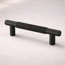 Brainerd Knurled Bar Matte Black 3" Drawer Pull Handle 76 mm