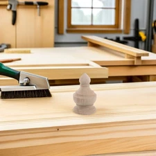 2 Pcs Solid Wood Carved Capitals Bed Post Decorative Finials Column