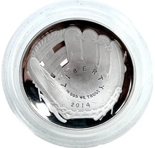 2014 P Proof Baseball Hall of Fame Silver Dollar ORIG. packaging Curved Coin MLB