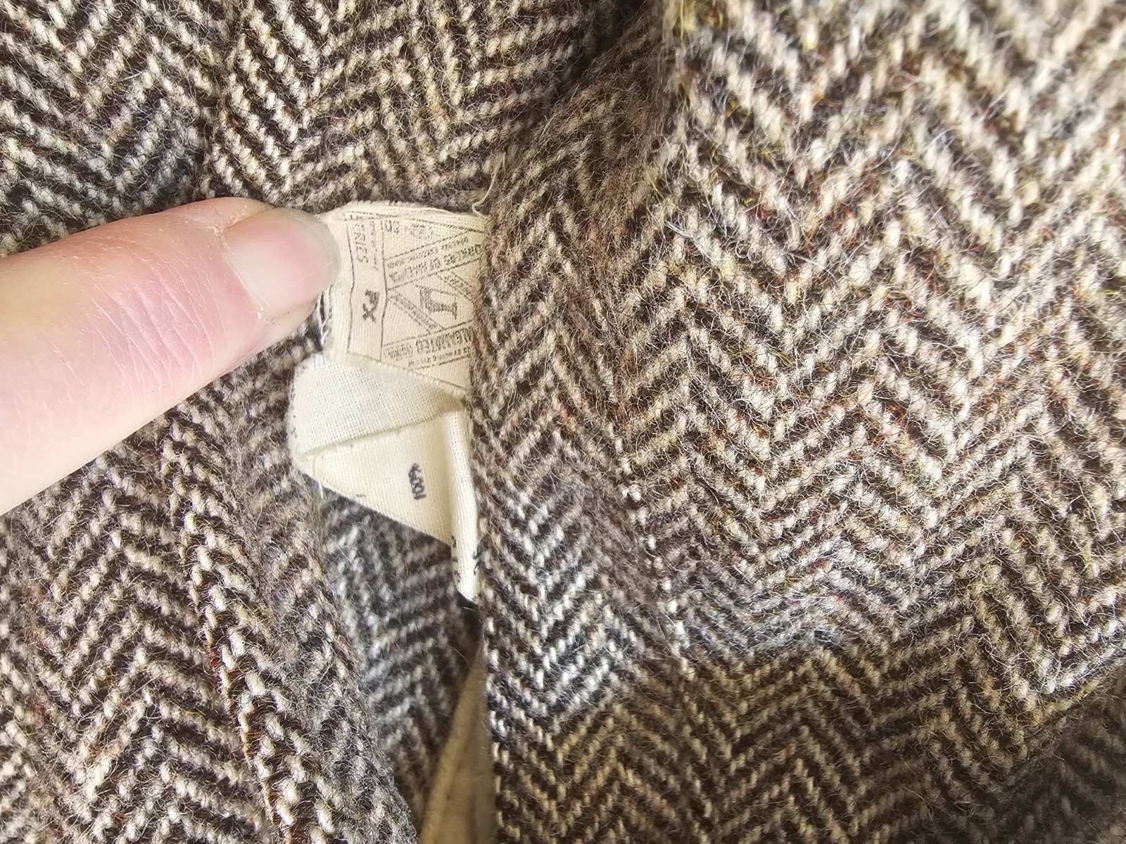 Vintage Tweed Herringbone Brown Lined Jacket 36  Lakeland Lawrence Union Made thumbnail 4