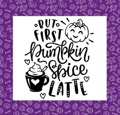 PUMPKIN SPICE LATTE, SILHOUETTE VINYL AUFKLEBER, HERBST, KAFFEE, HALLOWEEN 8''