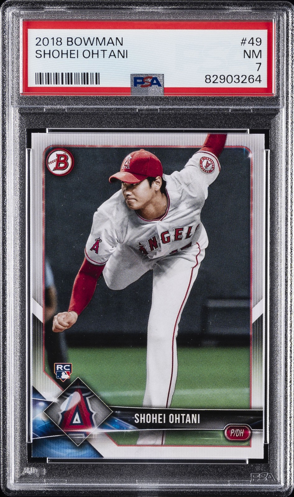 2018 BOWMAN #49 SHOHEI OHTANI ROOKIE RC PSA 7 view 1