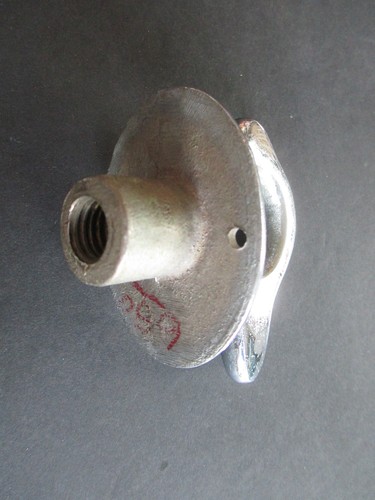 Vintage Streamlined Chrome Over Bronze Boat Lifting Eye 5/8" Threaded Hole A14 - Picture 7 of 11
