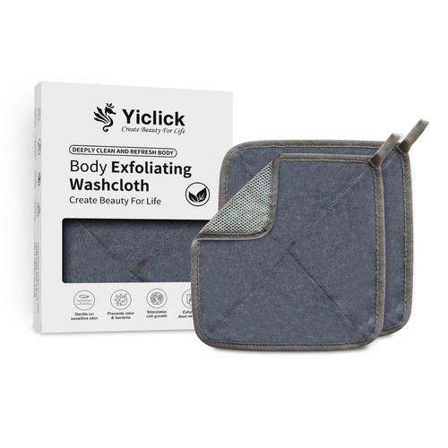 Exfoliating Washcloth for Face and Body, Wash Cloth for Showering, Travel Was...