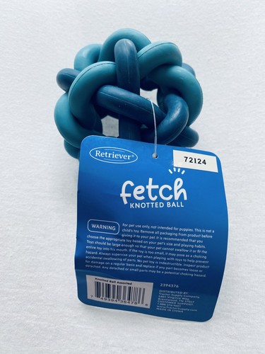 Fetch Knotted Ball Dog Toy - Durable Retriever Chew Toy, Easy Grip, Blue Pet Toy - Picture 2 of 3