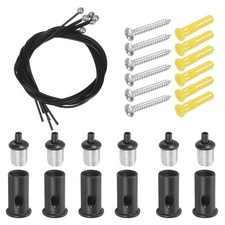 6Set 2.6ft Hexagon Garage Light Suspension Cables for Hexagon Light, Black