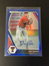 Dru Baker 2021 Panini Prizm Draft Picks Blue Prizm Auto #PDP130 Baseball #D /99
