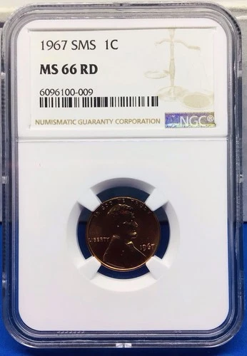 1967 Lincoln Cent Memorial - SMS MS 66 RD - Shiny Bright Coin!! - NGC Certified