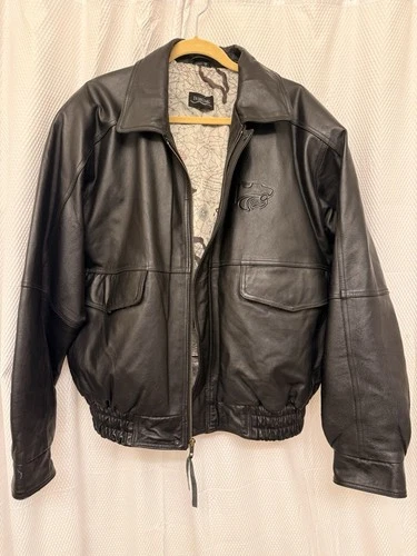 Vintage Burks Bay Kansas State University Wildcats Genuine Leather Bomber Jacket - product listing photo