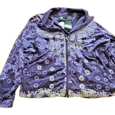 Mirror Image Womens Jacket Zip Up Mock Neck Color Aubergine Size 2X