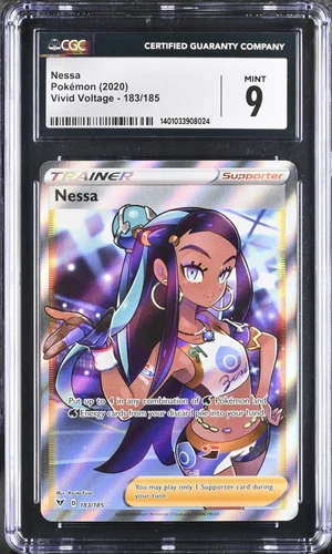 2020 Pokémon Nessa UR Holo Vivid Voltage #183 CGC 9