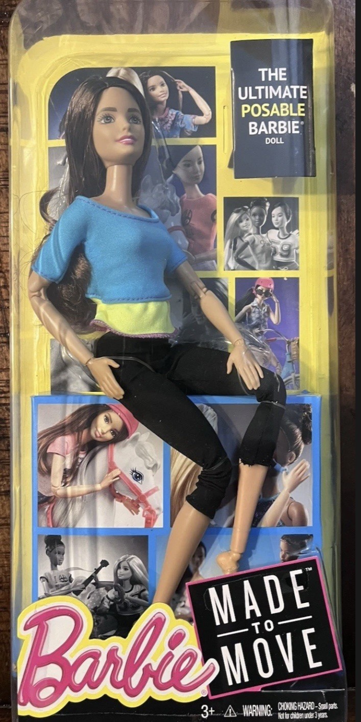 Barbie Made To Move Fitness Doll Blue Top Ultimate Posable Body 130265