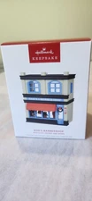 2024 Hallmark Rods Barber Shop Nostalgic Houses & Shops 41 Ornament IOB QXR8004